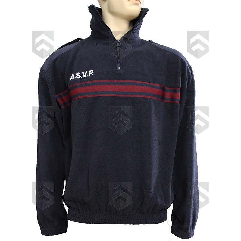 Pull polaire ASVP 3 Bandes Bordeaux "Bluelight" DMB