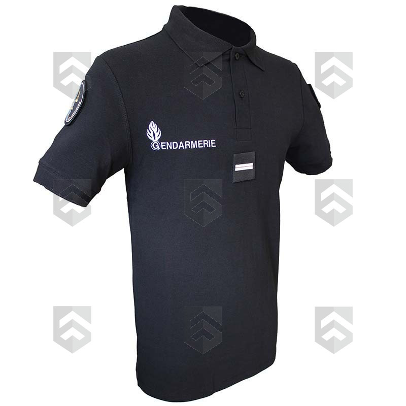 Polo Gendarmerie Criminalistique Numérique Noir brodé avec supports Velcro