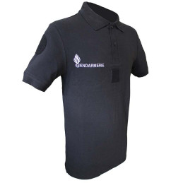 Polo Gendarmerie Criminalistique Numérique Noir brodé avec supports Velcro