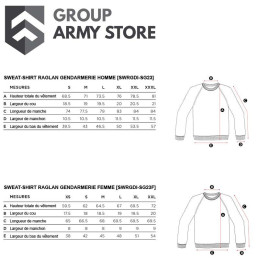 Sweat Shirt Raglan Gendarmerie Départementale Homme avec Supports Velcro