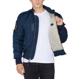 Blouson Bombers ENGINE Alpha Industries Bleu