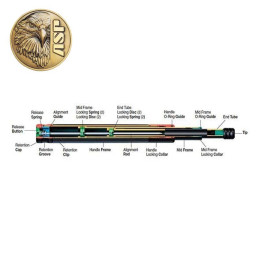 Bâton de défense télescopique Talon Cerakote ASP 53 cm Bouton