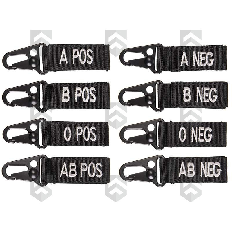 Porte-clés tactique Groupe Sanguin Miltec Noir