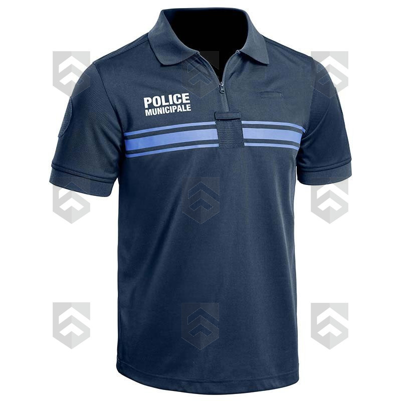 Polo Police Municipale Respirant Manches Courtes Bleu Marine PM ONE