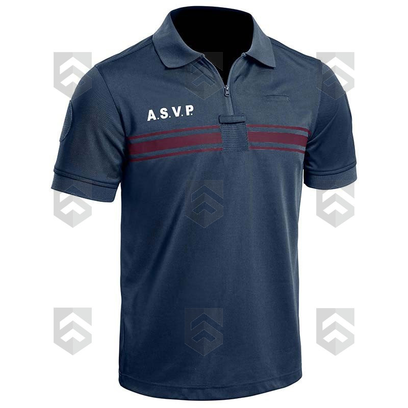 Polo ASVP Respirant Manches Courtes Bleu Marine PM ONE