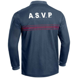 Polo ASVP Respirant Manches Longues Bleu Marine PM ONE