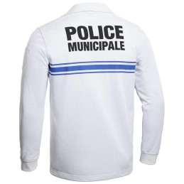 Polo Police Municipale Respirant Manches Longues Blanc PM ONE