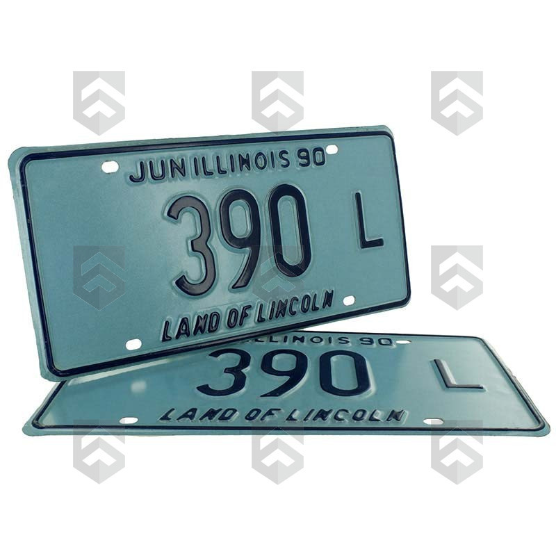 Paire de Plaques d'immatriculation USA - ILLINOIS (2 identiques)