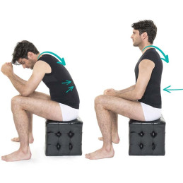 Tee-shirt pédagogique pour la posture Lyne Up PERCKO Noir