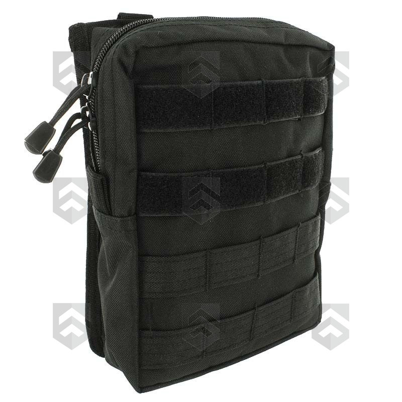 Mil-Tec Pochette Molle Extérieure En Nylon – Rembourrage EVA, Fermeture Velcro – Noir – Idéale Camping, Randonnée, Airsoft