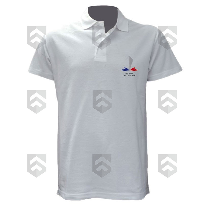 Polo imprimé OPEX Logo Marine Nationale Blanc