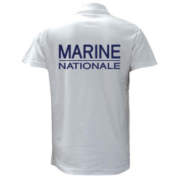 Polo imprimé OPEX Logo Marine Nationale Blanc