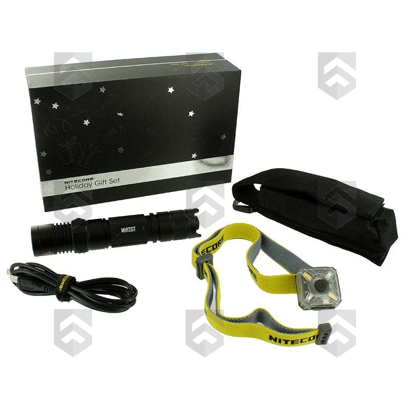 Coffret Lampes Tactique Rechargeable MH12GT Nitecore 1000 Lumens + Frontale NU05 35 Lumens