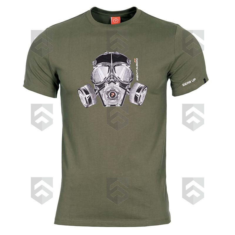 T-shirt manches courtes Pentagon Gas Mask Kaki
