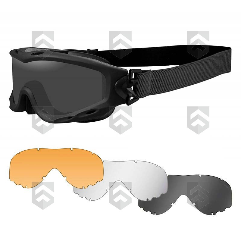 Pack Masque Balistique Spear WILEY X Noir Incolore/Ambré/Fumé