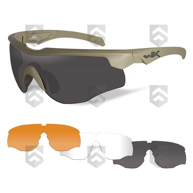Pack Lunettes Balistiques Rogue Comm WILEY X Tan Incolore/Ambré/Fumé