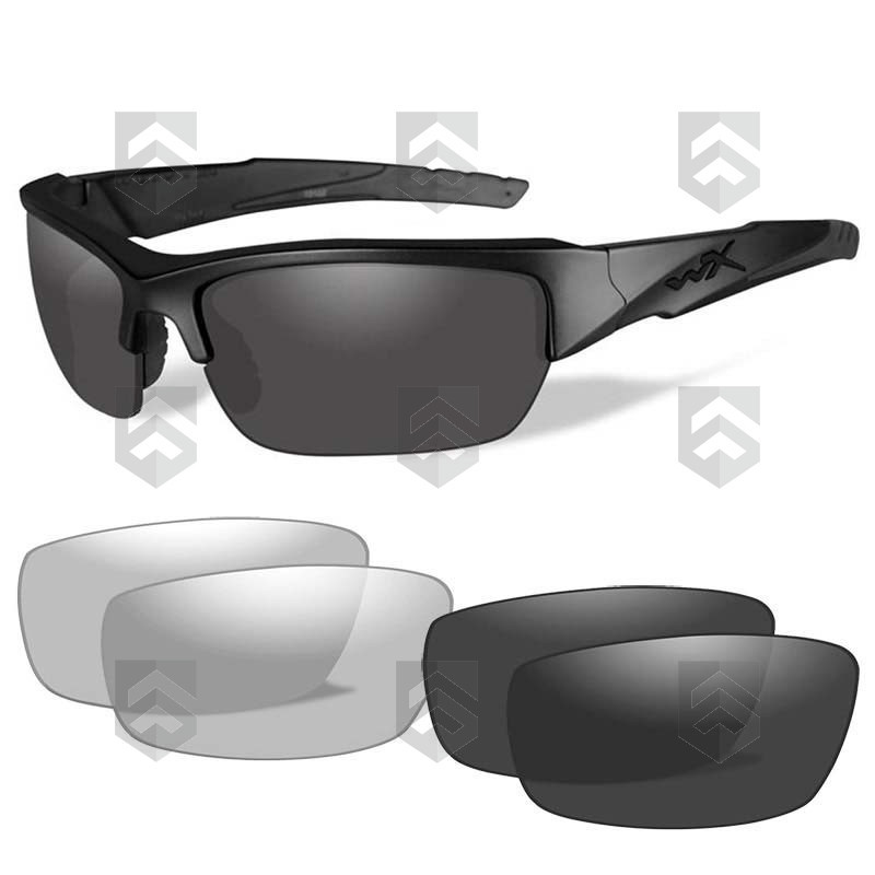 Pack Lunettes Balistiques Valor WILEY X Noir Mat Incolore/Fumé