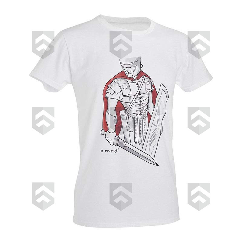 T-shirt manches courtes D.FIVE DEFCON 5 Guerrier Romain Blanc