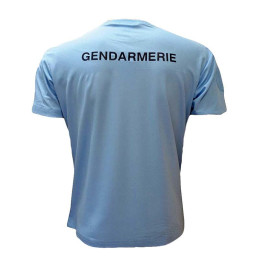 T-shirt Imprimé Gendarmerie Départementale Bleu Ciel Respirant avec supports Velcro