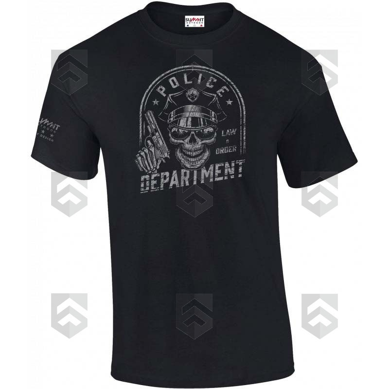 T-shirt manches courtes Summit Outdoor POLICE DPT Noir