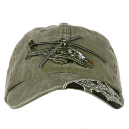 Casquette Brodée AH-64 Apache Vert Délavé