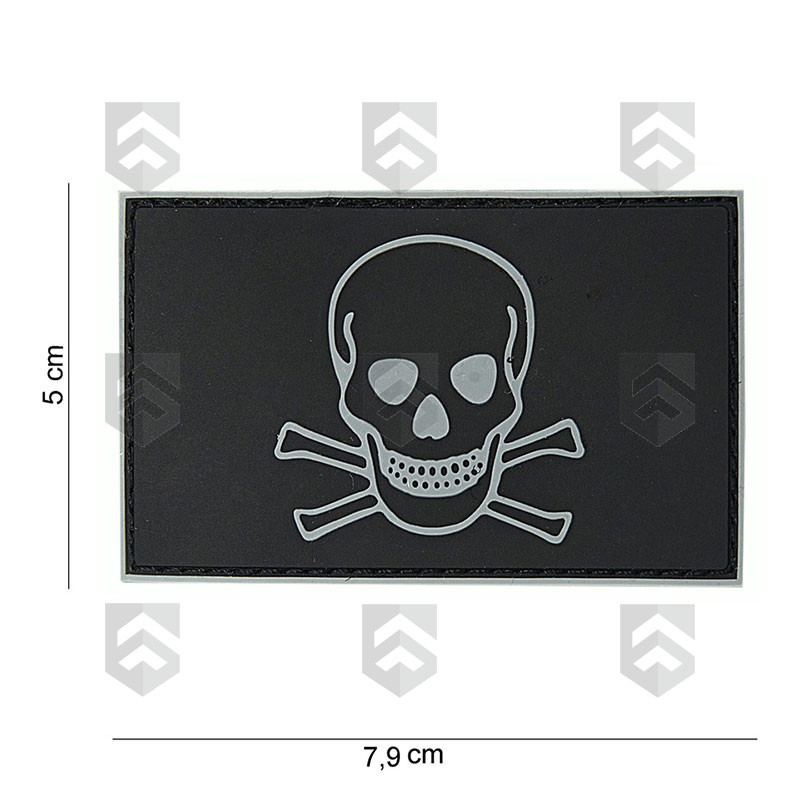 Patch 3D Skull And Bones Noir
