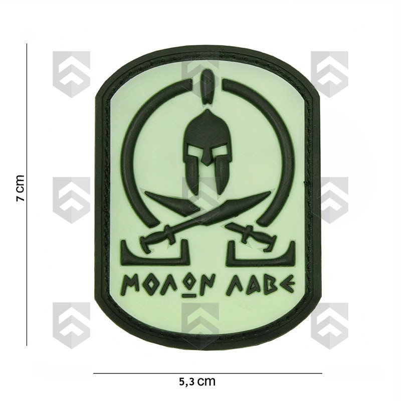 Patch 3D Molon Labe Spartan Phosphorescent