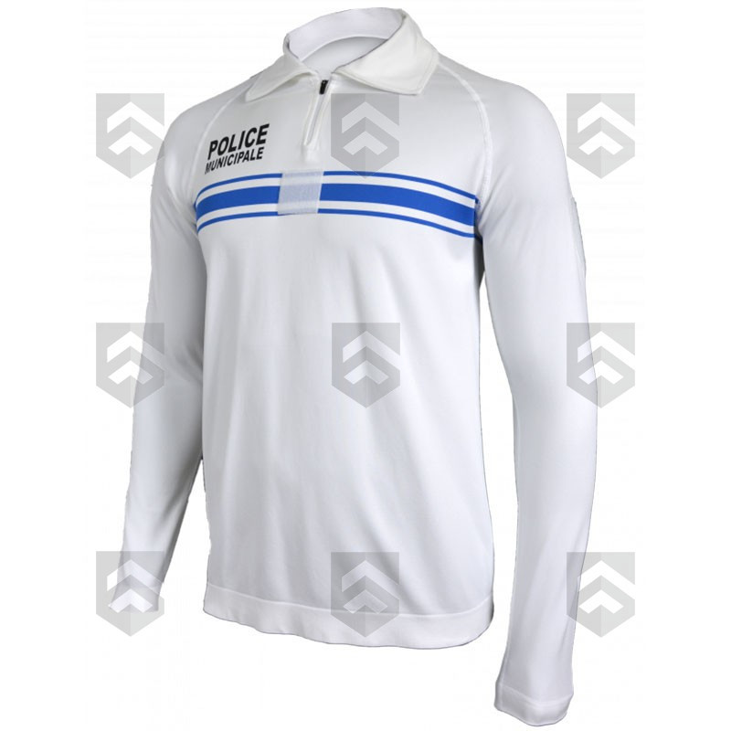 Polo Police Municipale Manches Longues Double Soft Technical Line Summit Outdoor Blanc