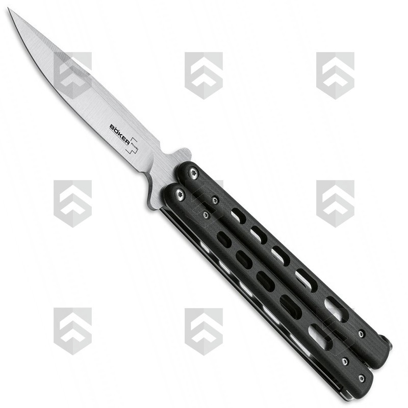 Couteau de poche Papillon Balisong G10 Böker Noir
