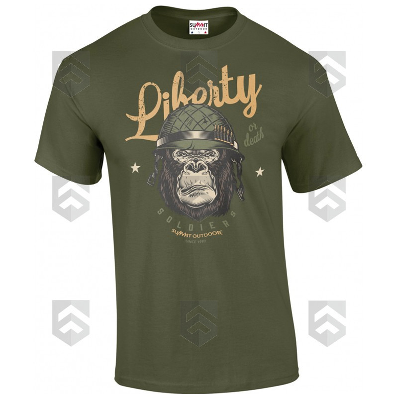 T-shirt manches courtes Summit Outdoor LIBERTY OR DEATH Vert OD