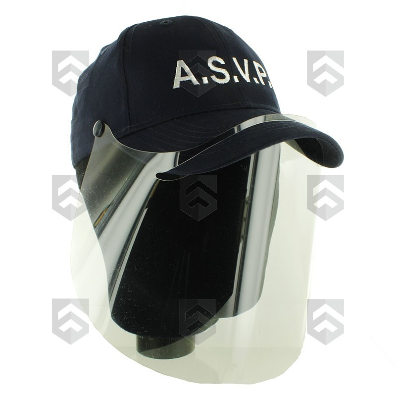 Casquette Brodée ASVP avec visière protection de lutte Covid 19 amovible