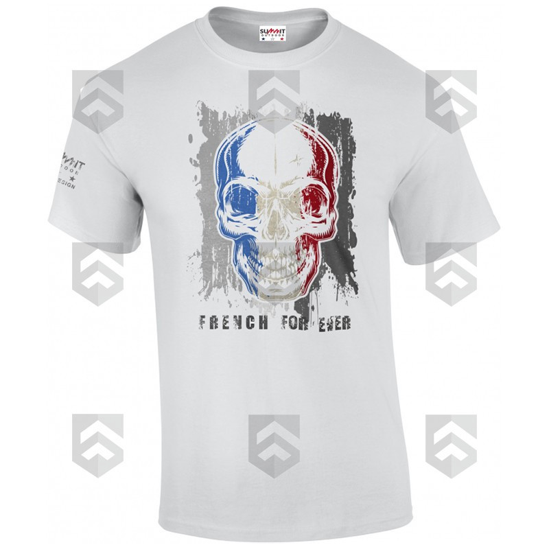 T-shirt manches courtes Summit Outdoor FRENCH FOR EVER Blanc