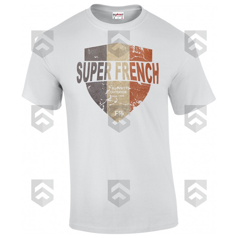 T-shirt manches courtes Summit Outdoor SUPER FRENCH Blanc