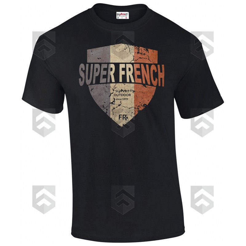 T-shirt manches courtes Summit Outdoor SUPER FRENCH Noir