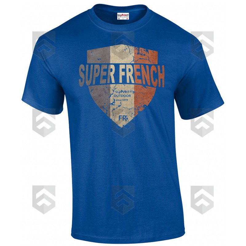 T-shirt manches courtes Summit Outdoor SUPER FRENCH Bleu
