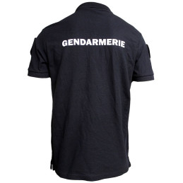 Polo Gendarmerie Départementale Noir Imprimé avec supports Velcro