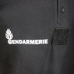 Polo Gendarmerie Départementale Noir Imprimé avec supports Velcro