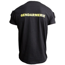 T-shirt Imprimé Gendarmerie Mobile Noir avec supports Velcro