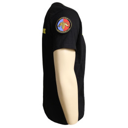 T-shirt Imprimé Gendarmerie Mobile Noir avec supports Velcro