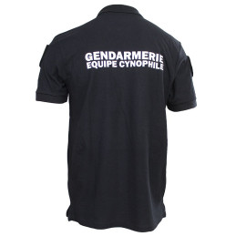 Polo Gendarmerie Equipe Cynophile Noir Imprimé avec supports Velcro