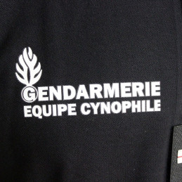 Polo Gendarmerie Equipe Cynophile Noir Imprimé avec supports Velcro