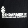 Polo Gendarmerie Criminalistique Numérique Noir Imprimé avec supports Velcro