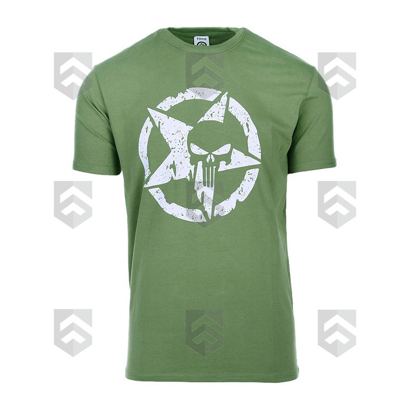 T-shirt manches courtes Punisher sur Etoile des Alliés Fostex Vert OD