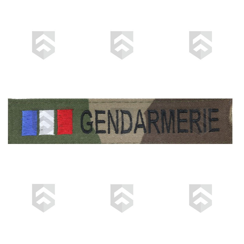 Barrette brodée Gendarmerie avec drapeau FR
