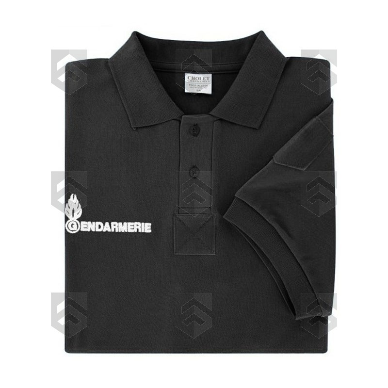 Polo Gendarmerie Départementale Manches Courtes agréé D.G.G.N. allégé Noir Homme