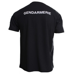 T-shirt Imprimé Gendarmerie Départementale Noir Respirant avec supports Velcro