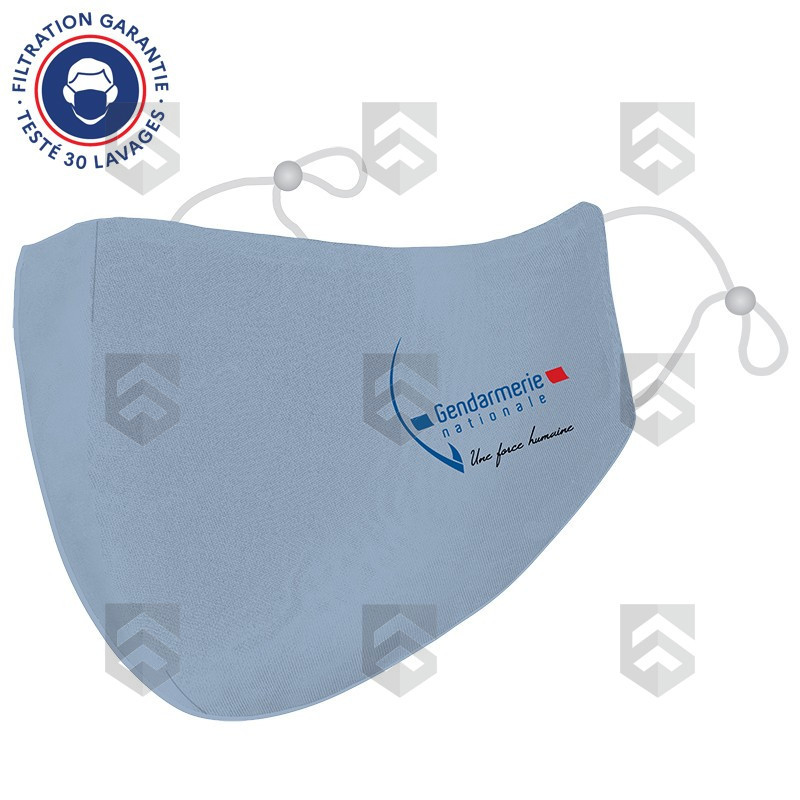Lot de 2 Masques Covid-19 Gendarmerie Nationale Bleu Ciel