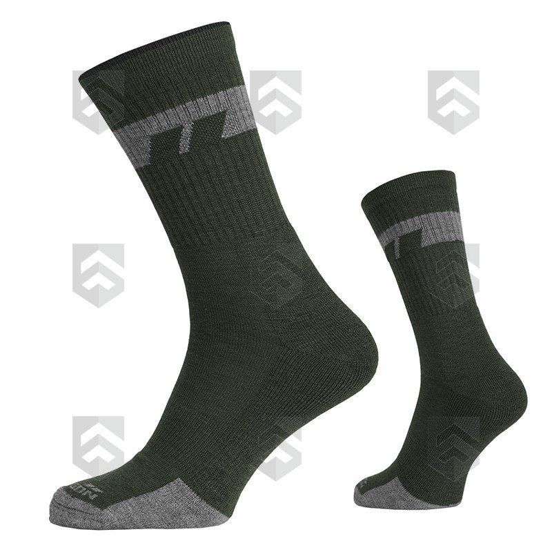 Chaussettes mi-bas Hiver ALPINE MERINO Pentagon Vert OD