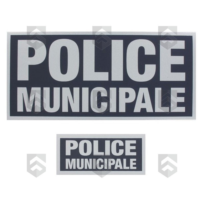 Bandes rétroréfléchissantes Police Municipale (10 x 28 cm et 6 x 13 cm)