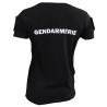 T-shirt Imprimé Gendarmerie Départementale Noir avec supports Velcro Femme